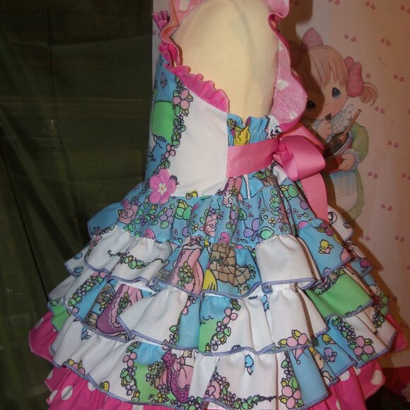 Precious Moment New Vintage Fabric 1990 Dress and Bow Size 4t kids - Picture 4 of 6